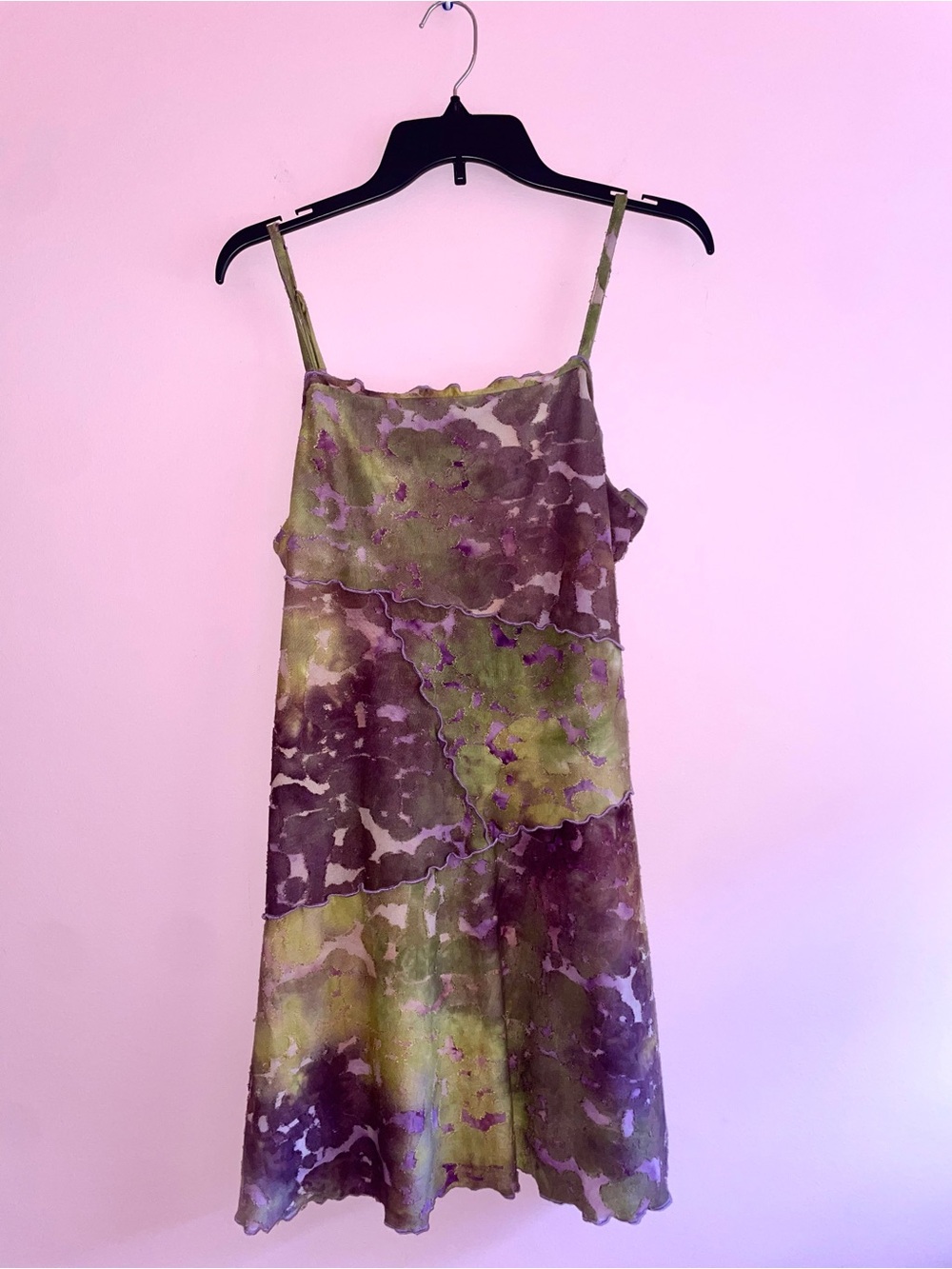 wild fable Olive Green & Plum Tie-Dye Slip Dress